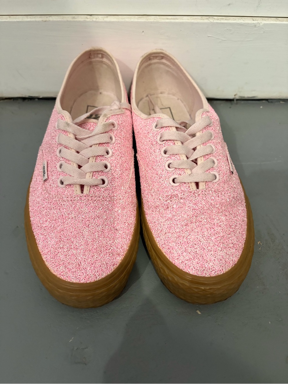 Vans Pink Glitter Platform Sneakers